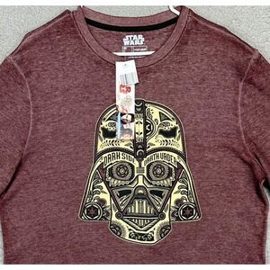 Star Wars Sweater Men Large Maroon Darth Vader Thermal Waffle-Knit Fifth Sun NEW